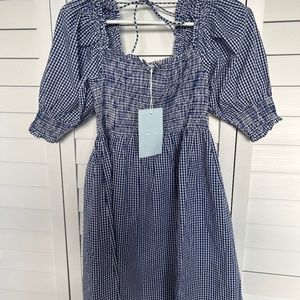 NWT Hill House Home The Athena Nap Dress in Navy Gingham